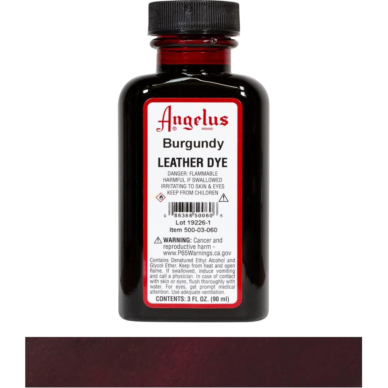 Tinte de Cuero Angelus Borgoña 89.57ml - Color Duradero