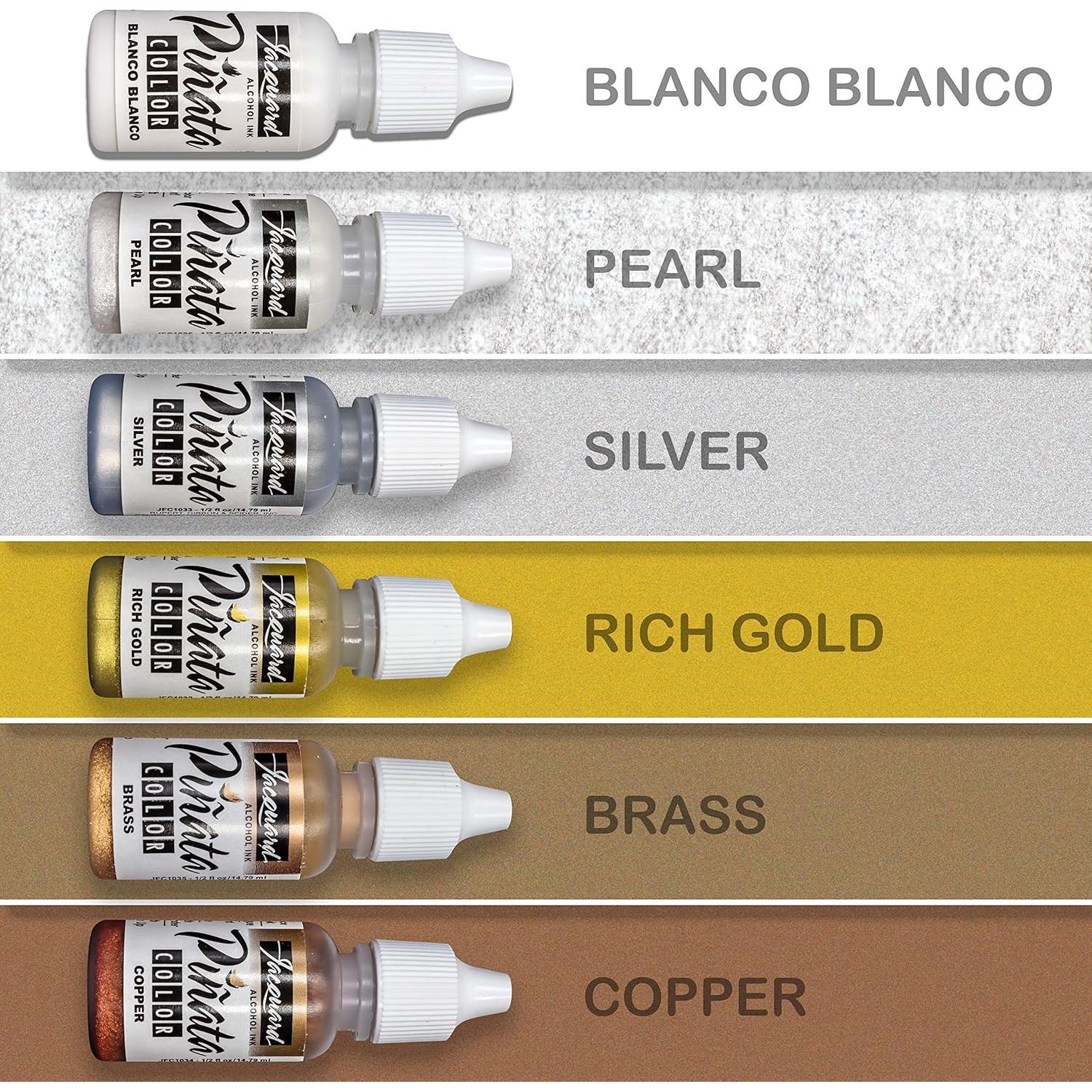 Tinta de Alcohol Jacquard Metálica - 6 Colores + Bolígrafo Moshify