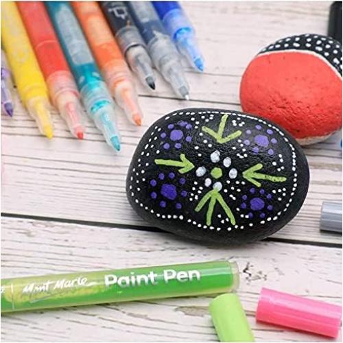 Marcadores de Pintura Acrílica Mont Marte 12 Piezas Punta Fina