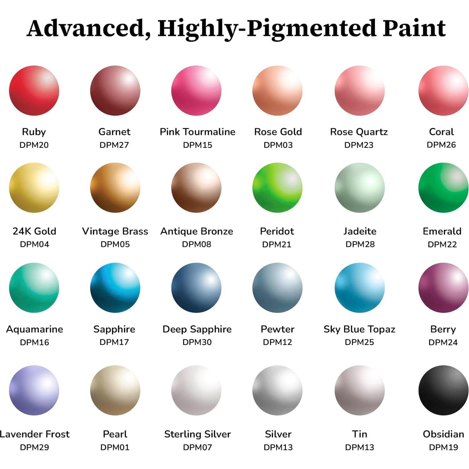 Set de Pintura Acrílica Metálica DecoArt Extreme Sheen 24 Colores