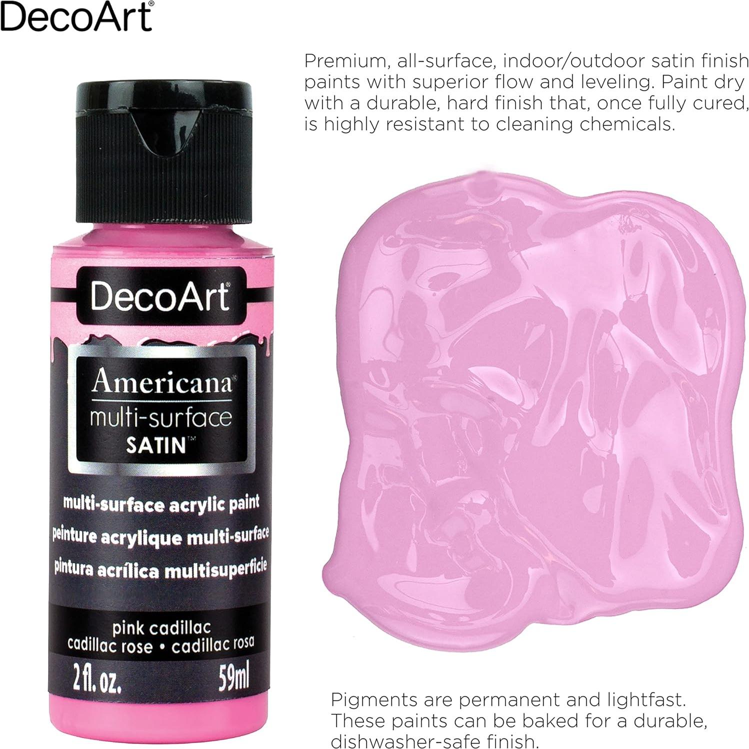 Set de Pintura Acrílica Satinada Multi-Superficie DecoArt 24 Colores 1419.53 ml