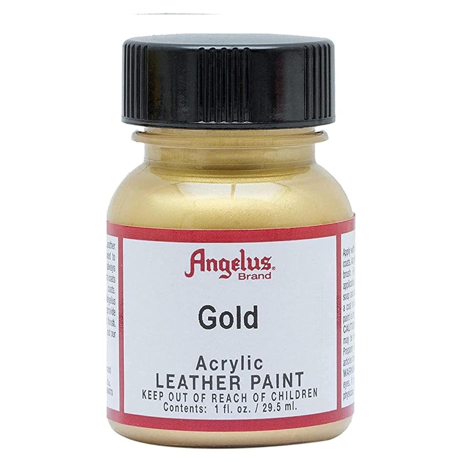 Pintura Acrílica Angelus 1oz Dorado Metálico para Cuero