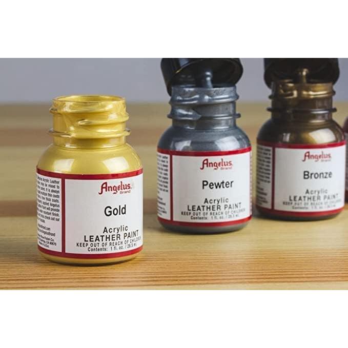 Pintura Acrílica para Cuero Angelus 118.3 ml Oro Brillante