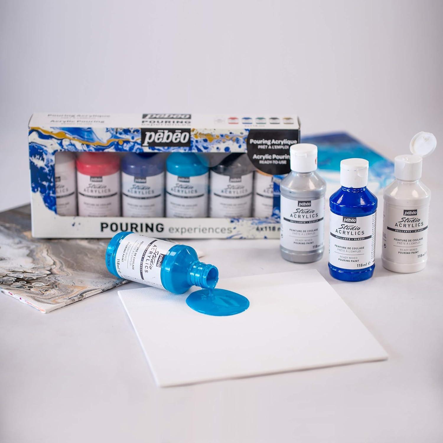 Kit de Pintura Acrílica Pebeo 6 Colores 118ml Listo para Verter