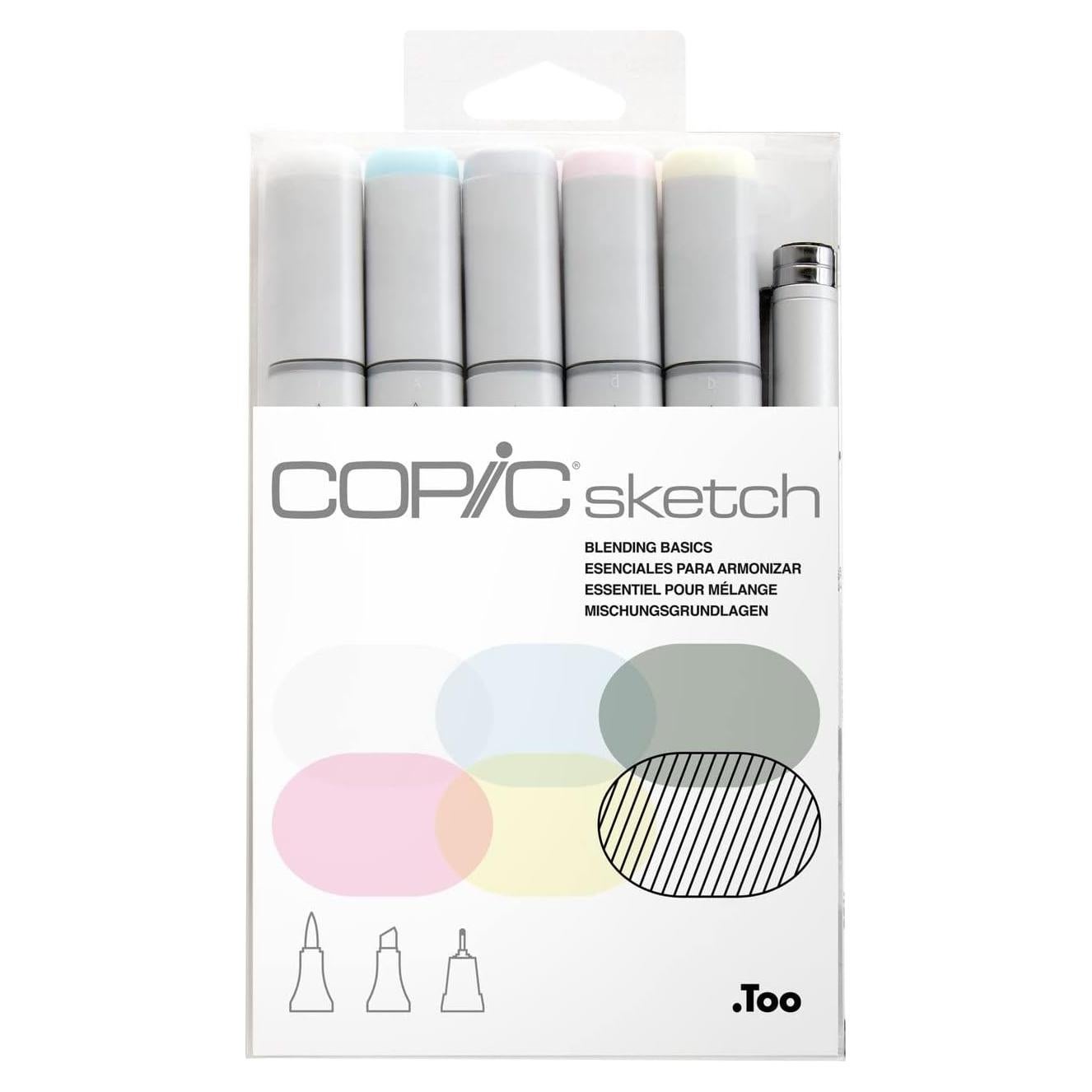 Set de Marcadores Copic Sketch 6 Piezas + Pluma Multiliner SP