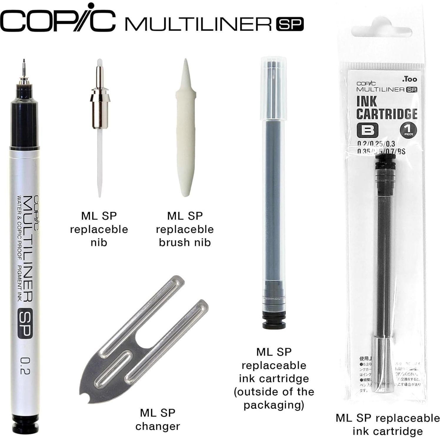 Set de Marcadores Copic Sketch 6 Piezas + Pluma Multiliner SP