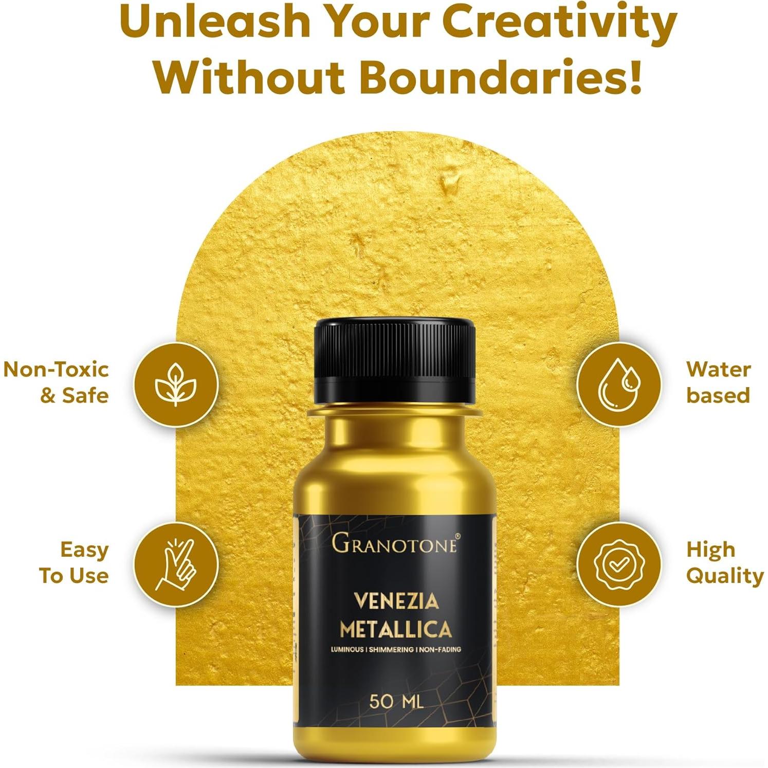 Pintura Acrílica Metalizada GRANOTONE Oro 50ml No Tóxica