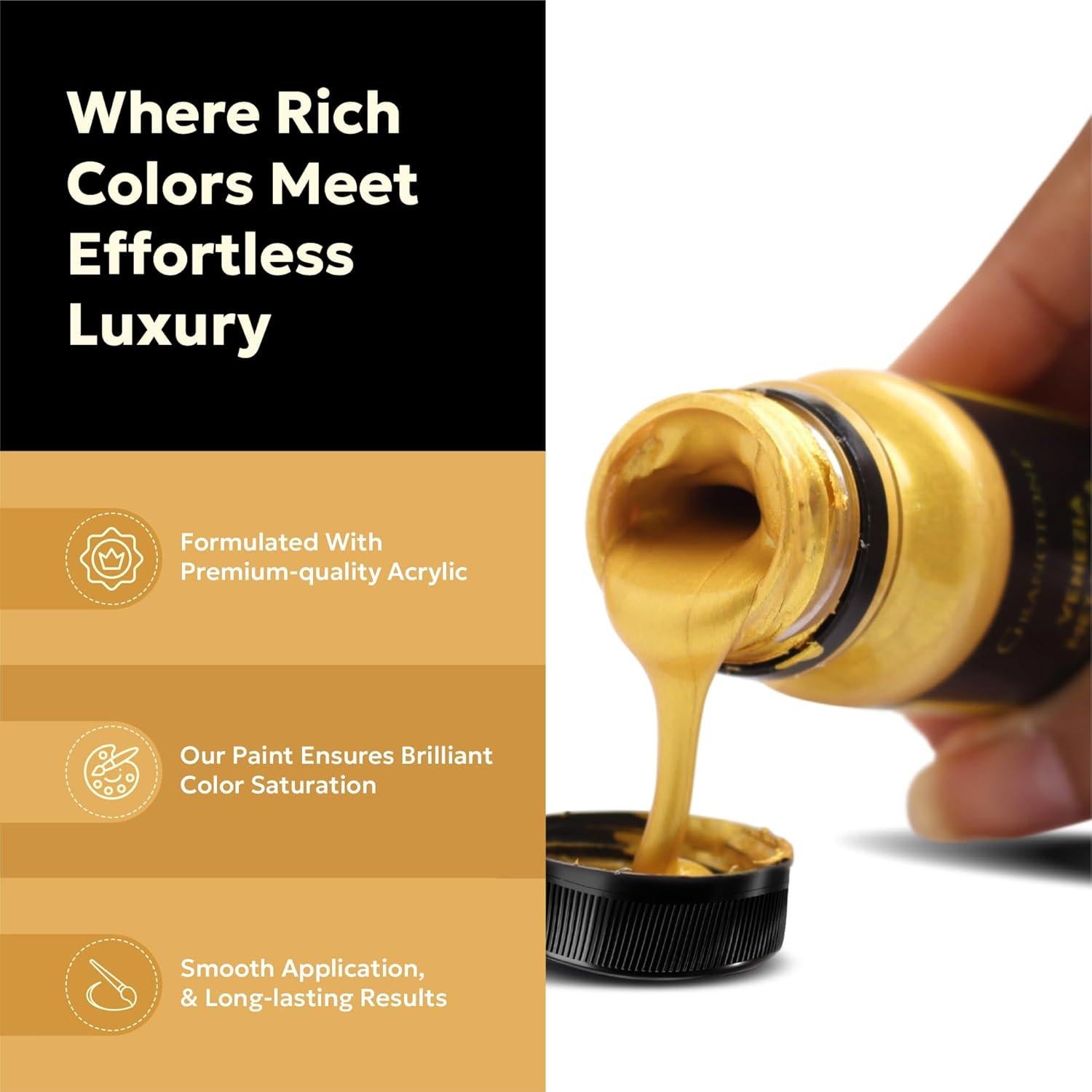 Pintura Acrílica Metalizada GRANOTONE Oro 50ml No Tóxica