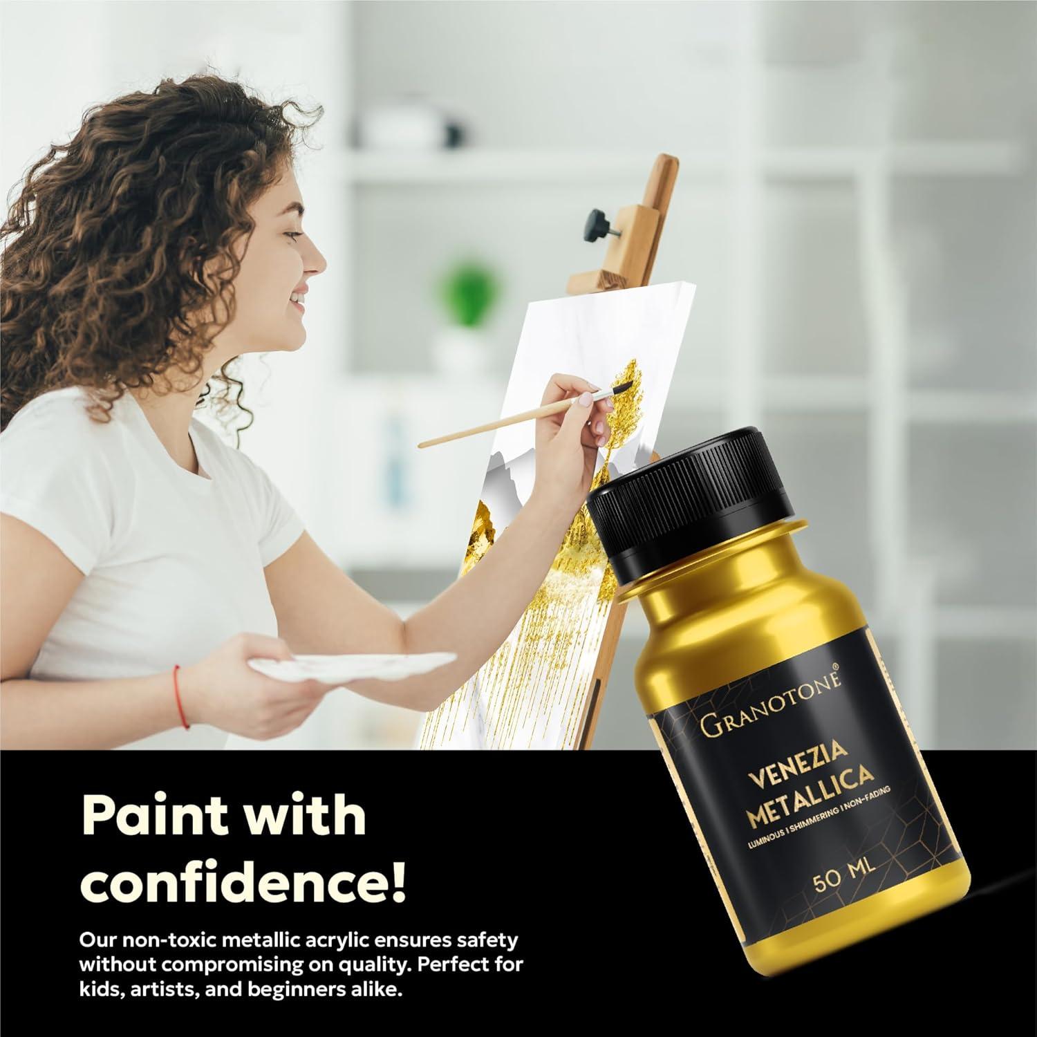 Pintura Acrílica Metalizada GRANOTONE Oro 50ml No Tóxica