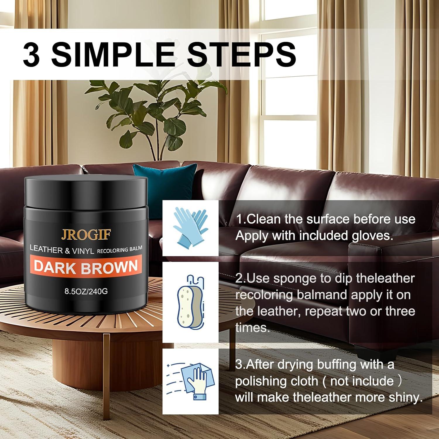 Bálsamo Recoloración Cuero JROGIF 200ml Marrón Oscuro