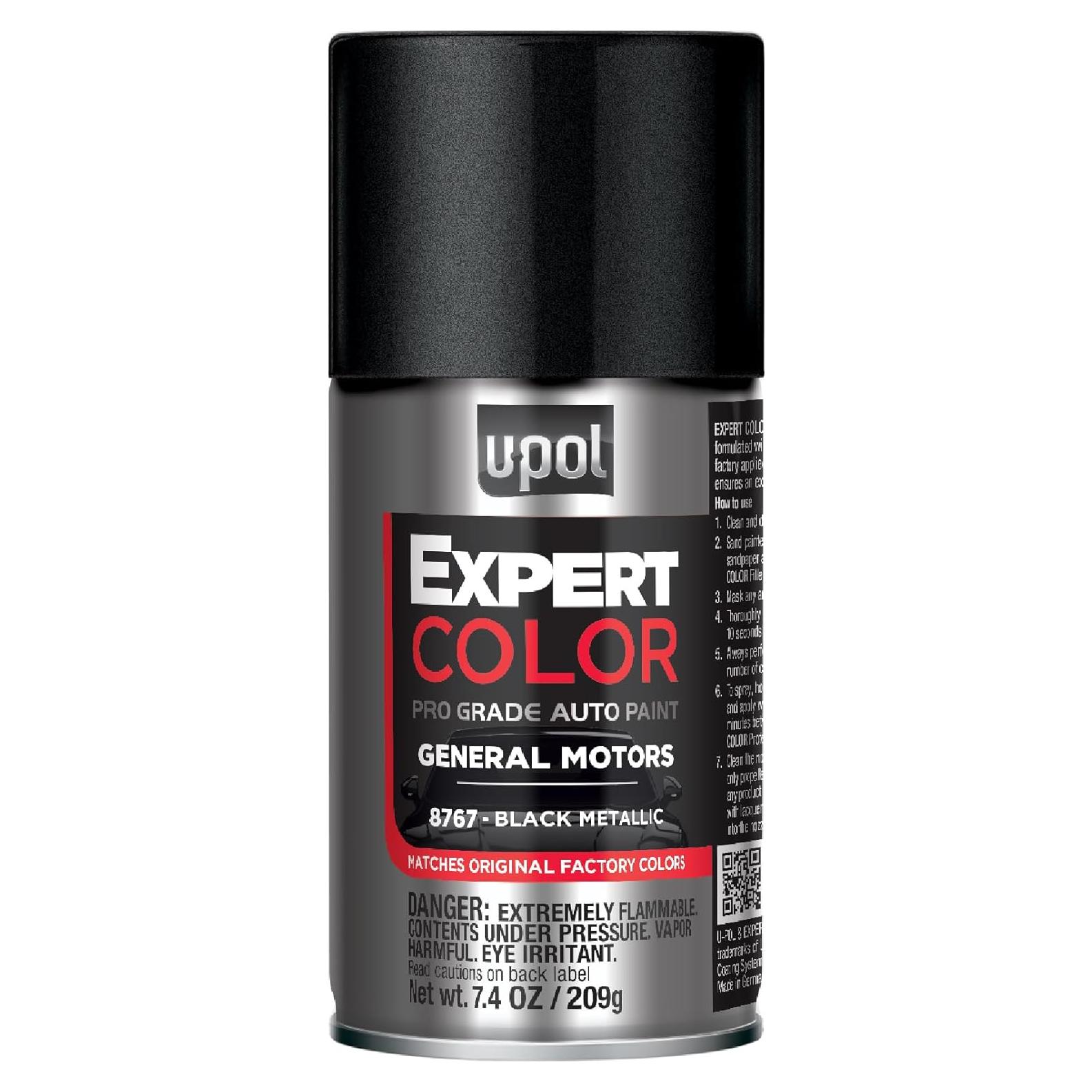 Pintura en Spray Automotriz U-POL Expert Color Negro Metálico 219ml