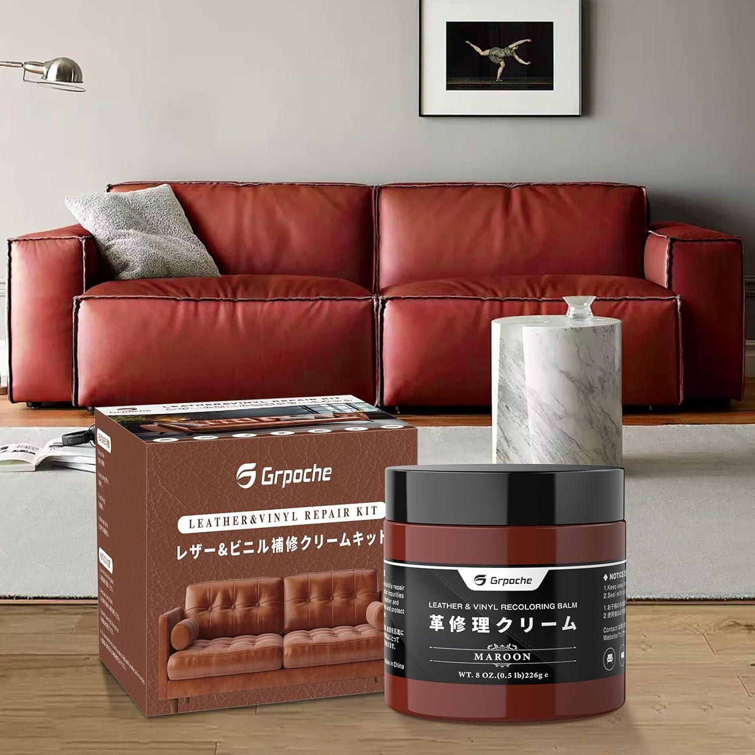 Bálsamo Restaurador de Color para Cuero Grpoche 272g Marrón Rojo