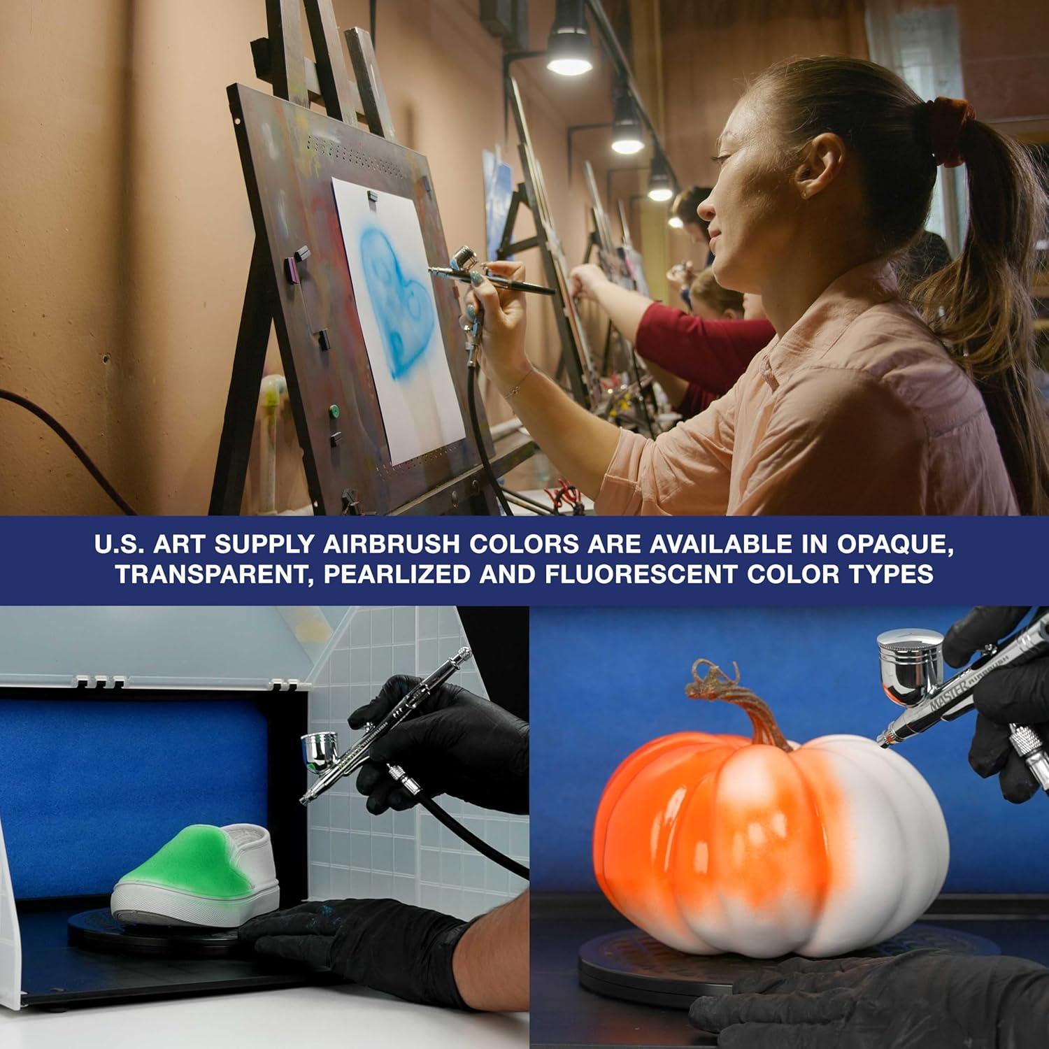 Juego de Pintura Airbrush U.S. Art Supply - 12 Colores Opacos 1 Oz