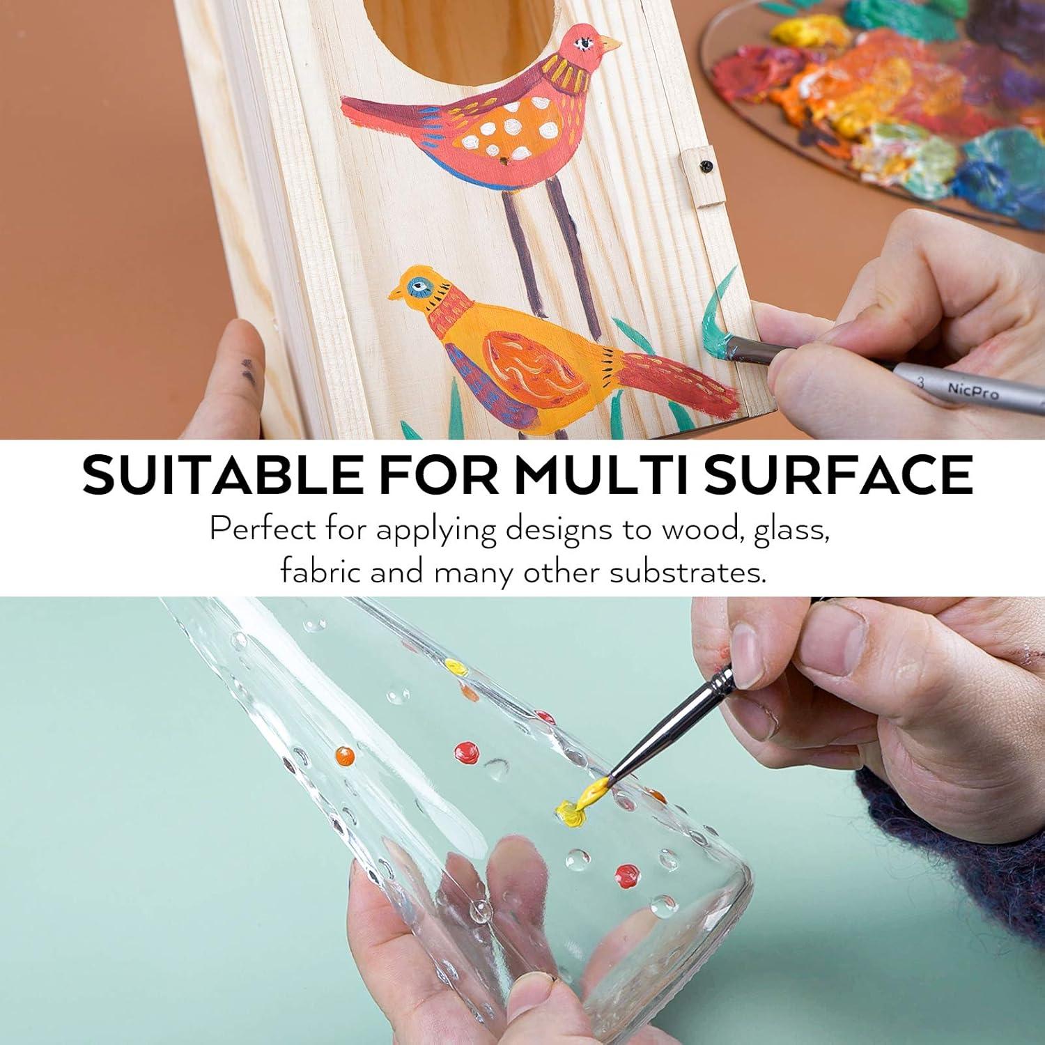 Set de Pintura Acrílica Nicpro 18 Colores 250ml No Tóxicos