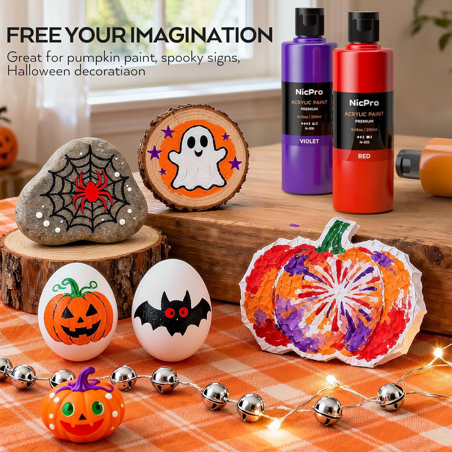 Set de Pintura Acrílica Nicpro 18 Colores 250ml No Tóxicos