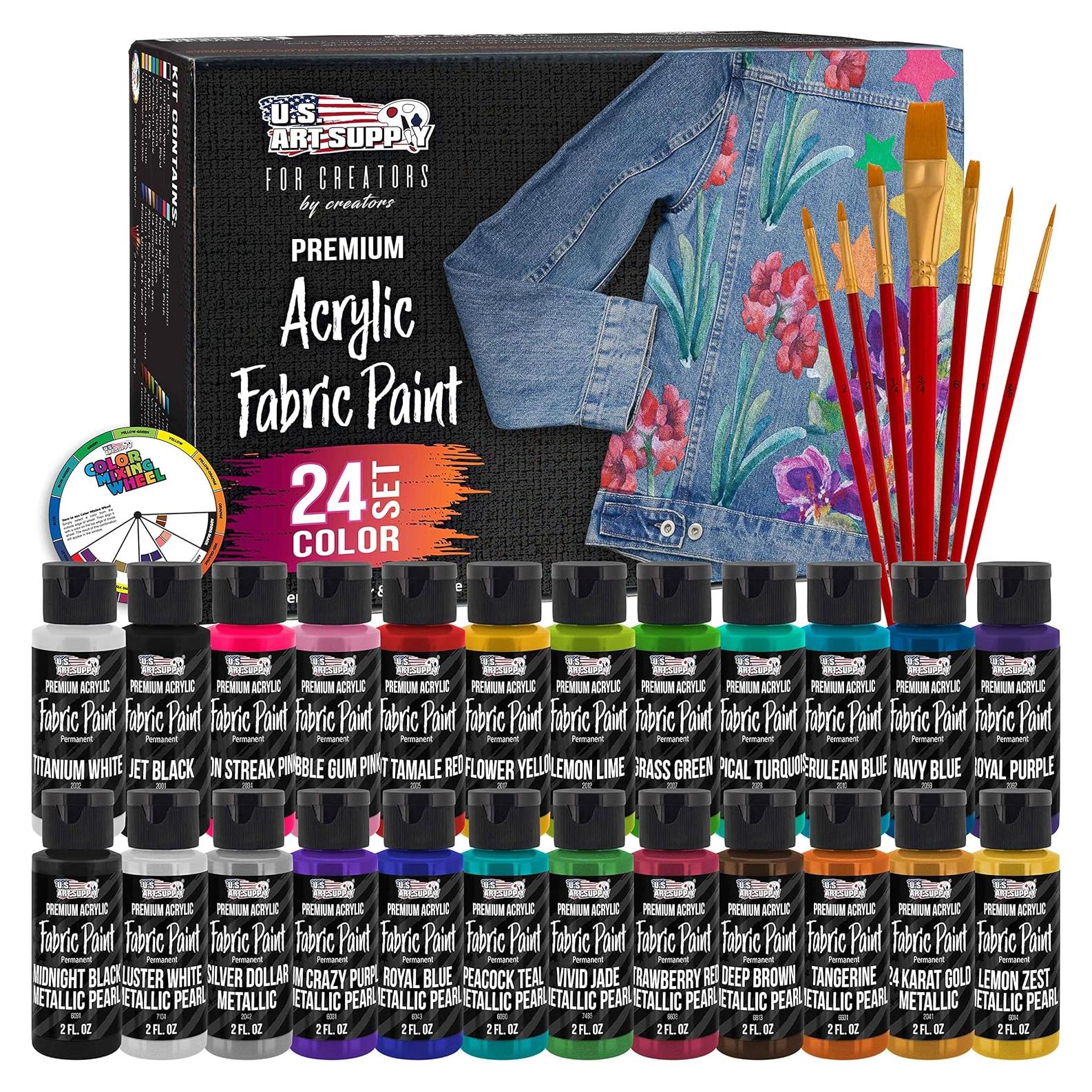Juego de Pintura Acrílica Permanente U.S. Art Supply 24 Colores 2oz