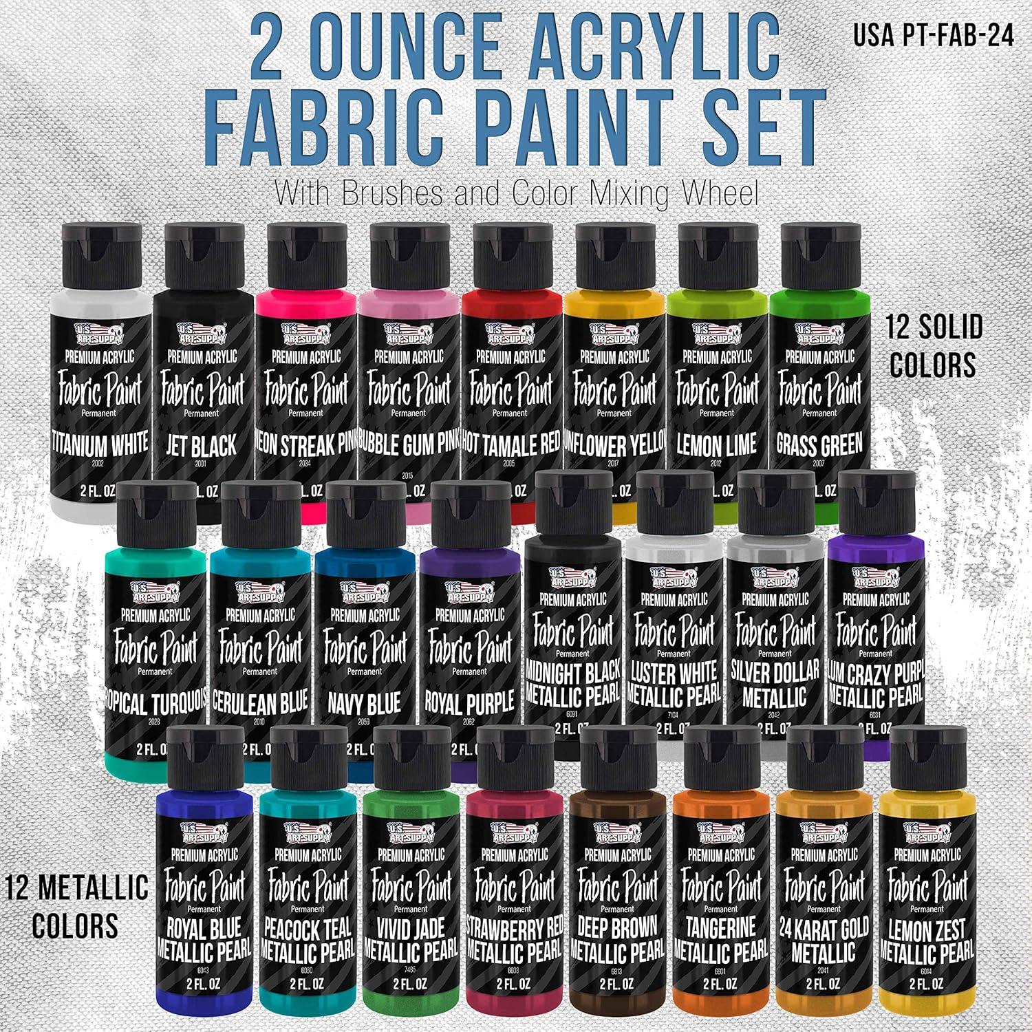 Juego de Pintura Acrílica Permanente U.S. Art Supply 24 Colores 2oz