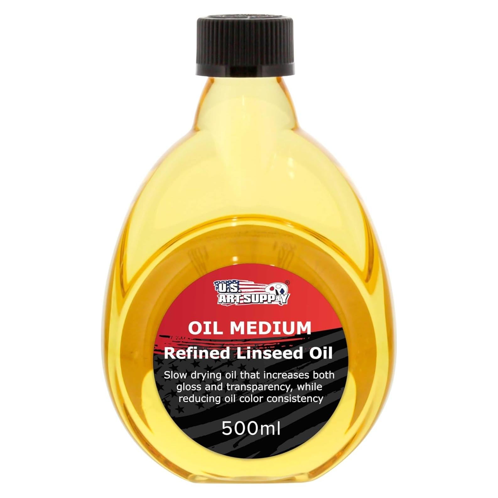 Aceite de Linaza Refinado U.S. Art Supply 500ml - Brillante