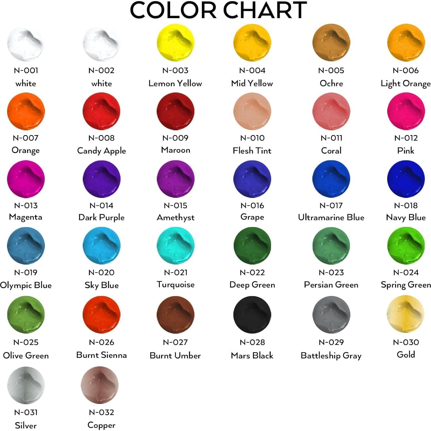 Pintura Acrílica Exterior Nicpro 32 Colores 60 ml No Tóxica