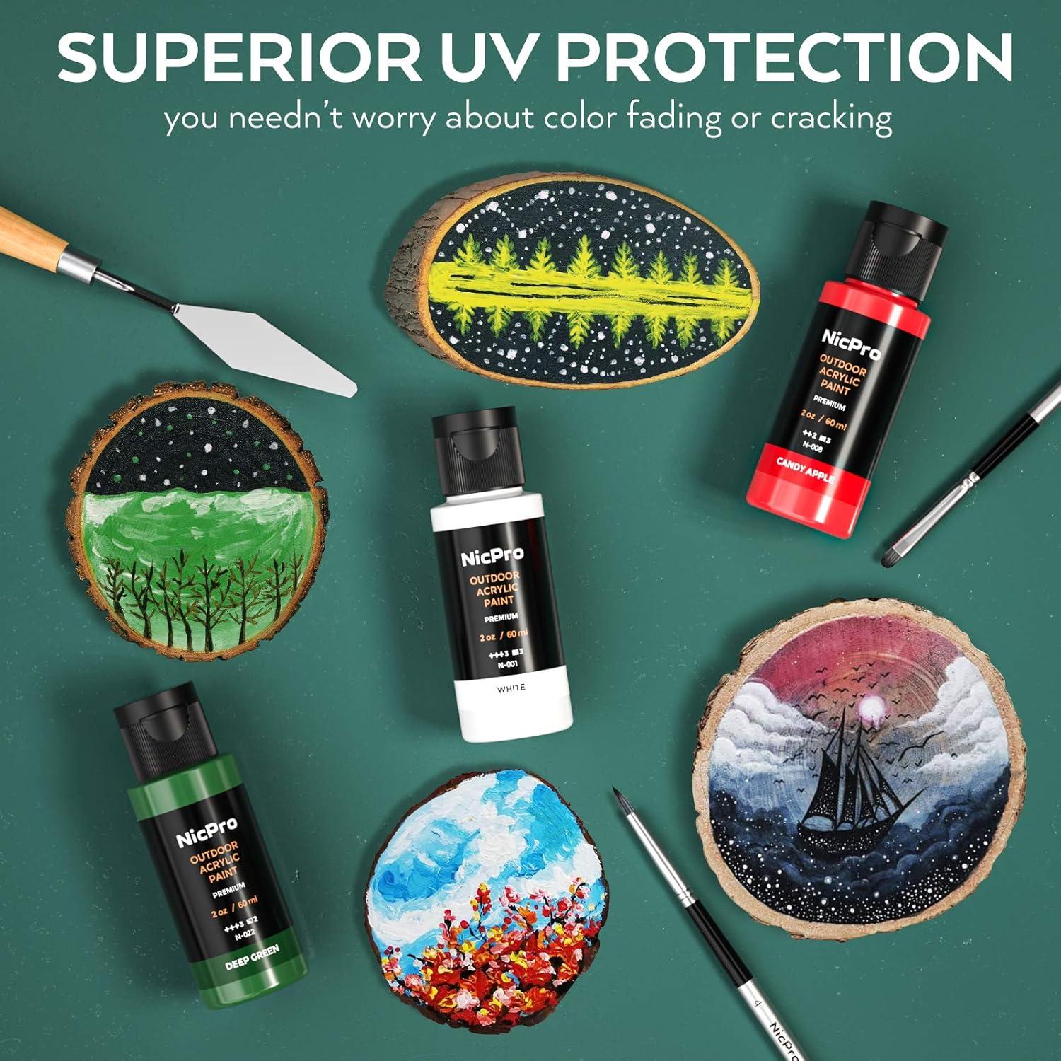 Pintura Acrílica Exterior Nicpro 32 Colores 60 ml No Tóxica