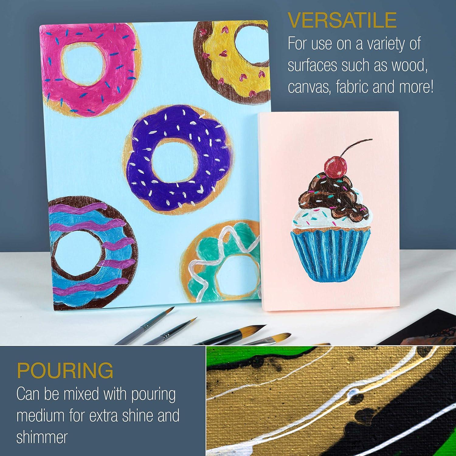 Juego de Pintura Acrílica Metálica U.S. Art Supply - 12 Colores 75ml