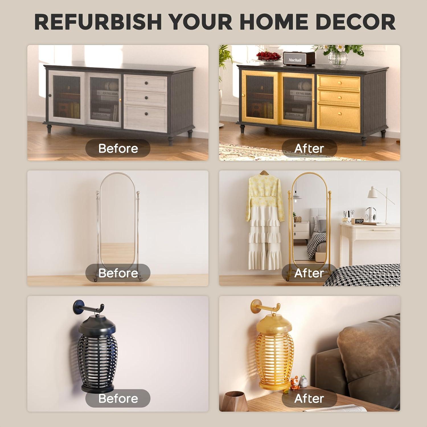 Pintura Acrílica Metálica Dorada Nicpro 1000ml Secado Rápido