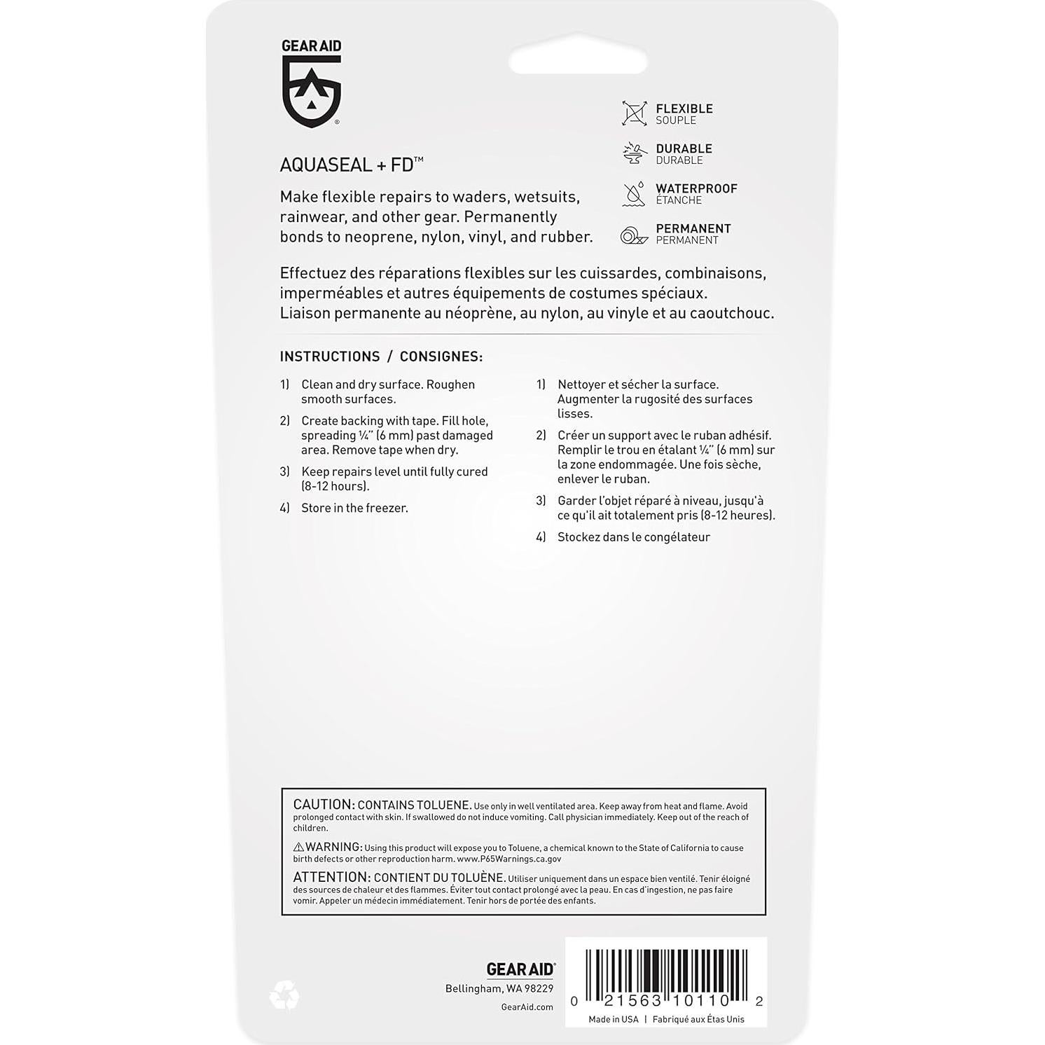 Adhesivo de Reparación GEAR AID Aquaseal SR y FD 1 oz y 0.75 oz