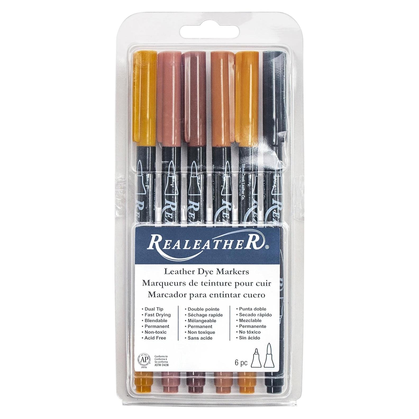 Marcadores para Tinte de Cuero Realeather F2400-01, Set de 6