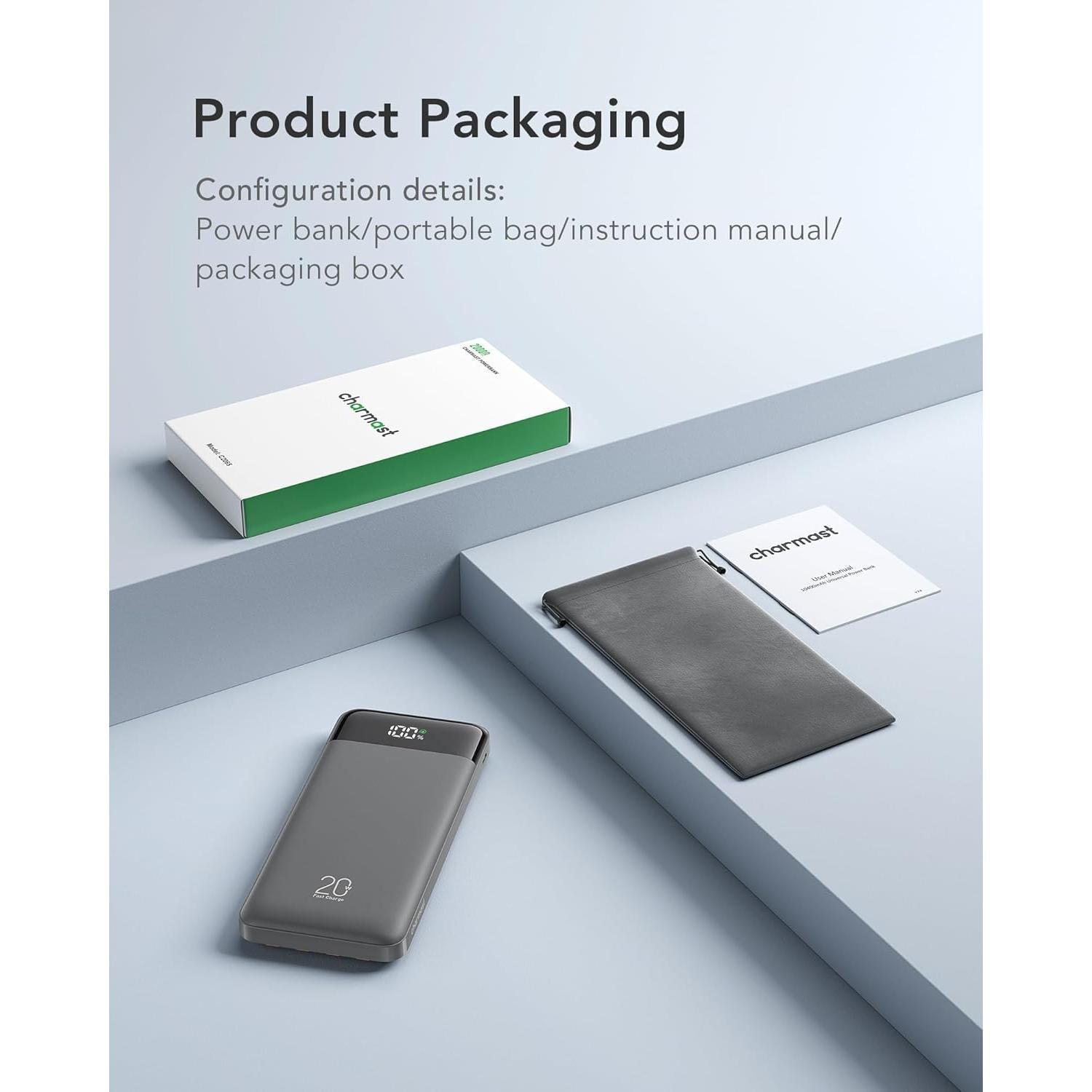 Cargador Portátil Charmast C2065 20000mAh Carga Rápida 20W