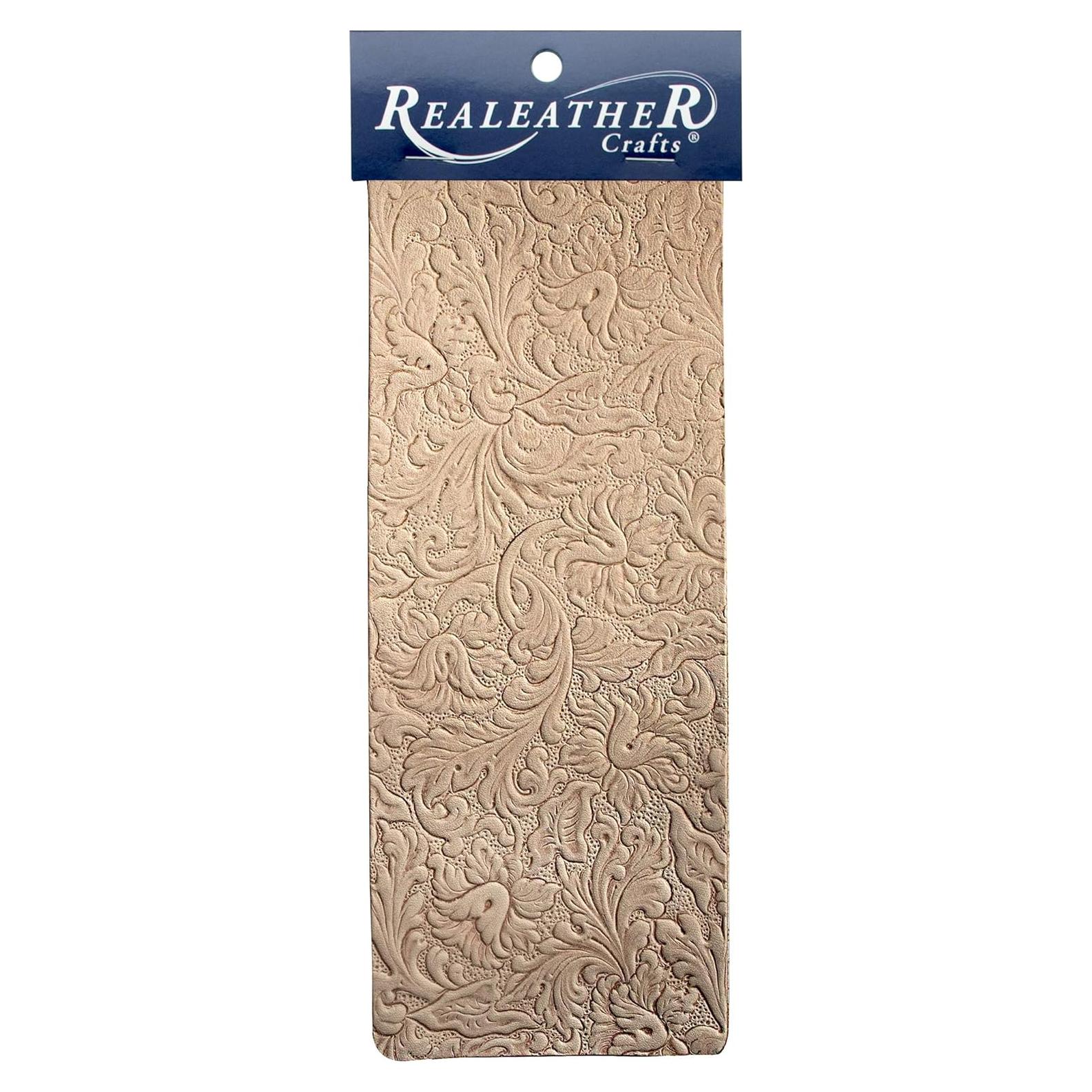 Pieza de Cuero Veg Tan Realeather 23x7.6 cm Natural