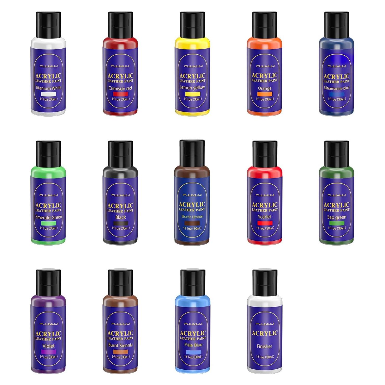 Kit de Pintura Acrílica para Cuero Fuumuui - 12 Colores