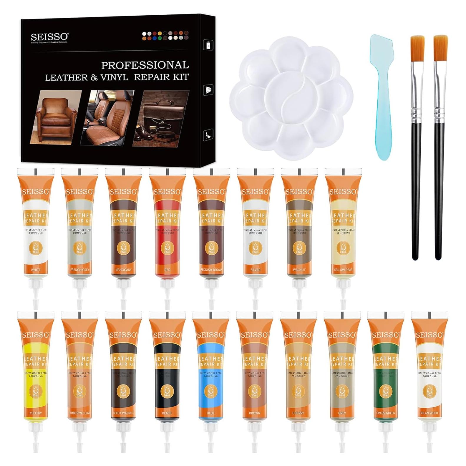 Kit de Reparación de Cuero DEWEL 18 Colores para Muebles