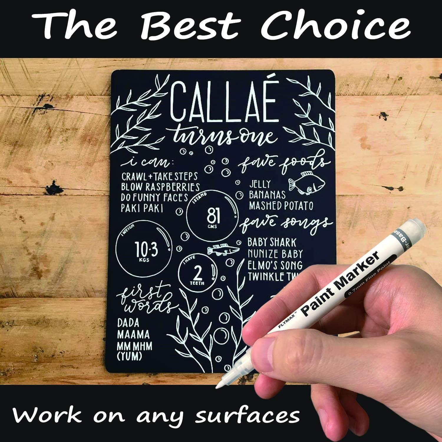 Bolígrafo de Pintura Acrílica Blanca FLYMAX 0.7mm Paquete 6