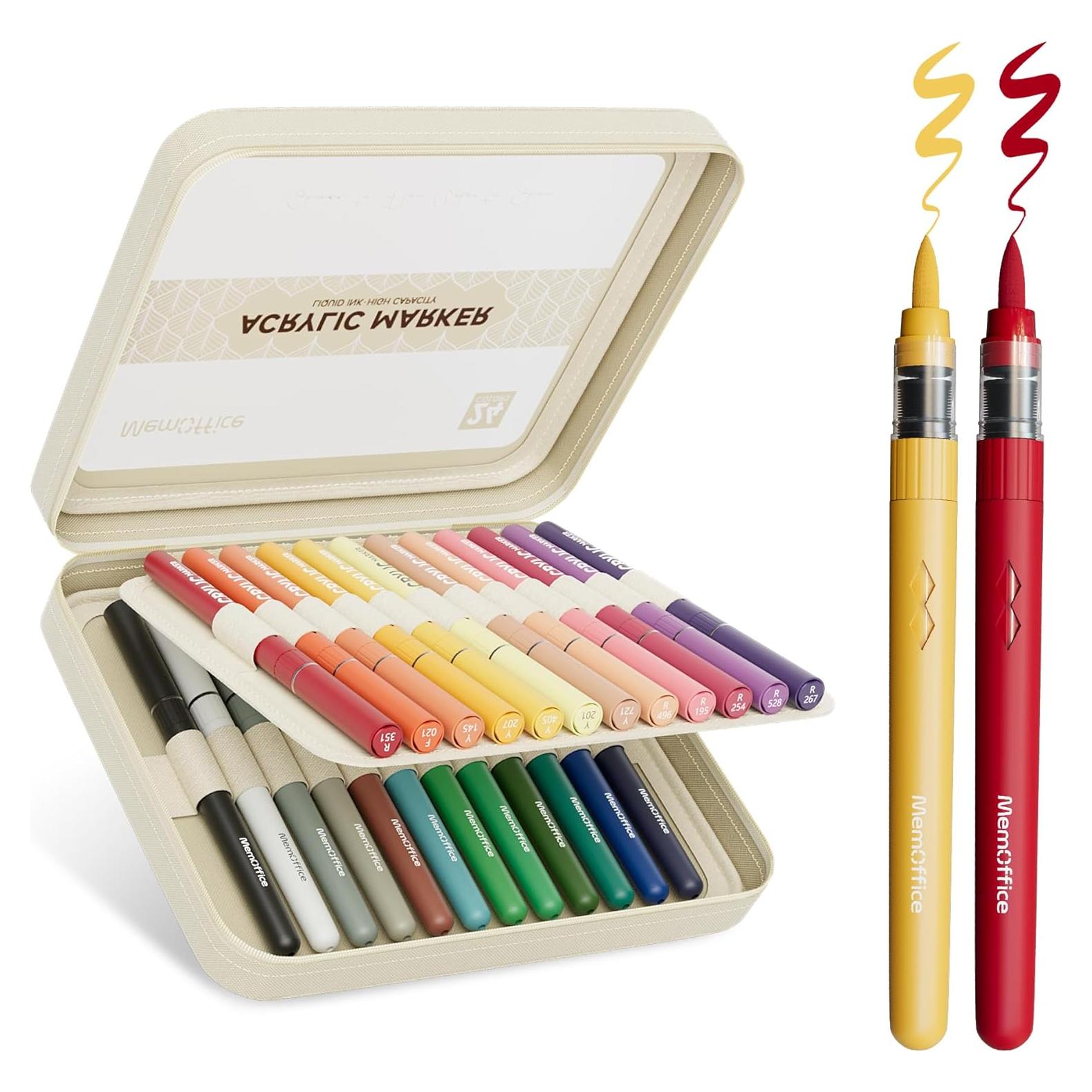 Marcadores Acrílicos MemOffice 24 Colores Punta Pincel