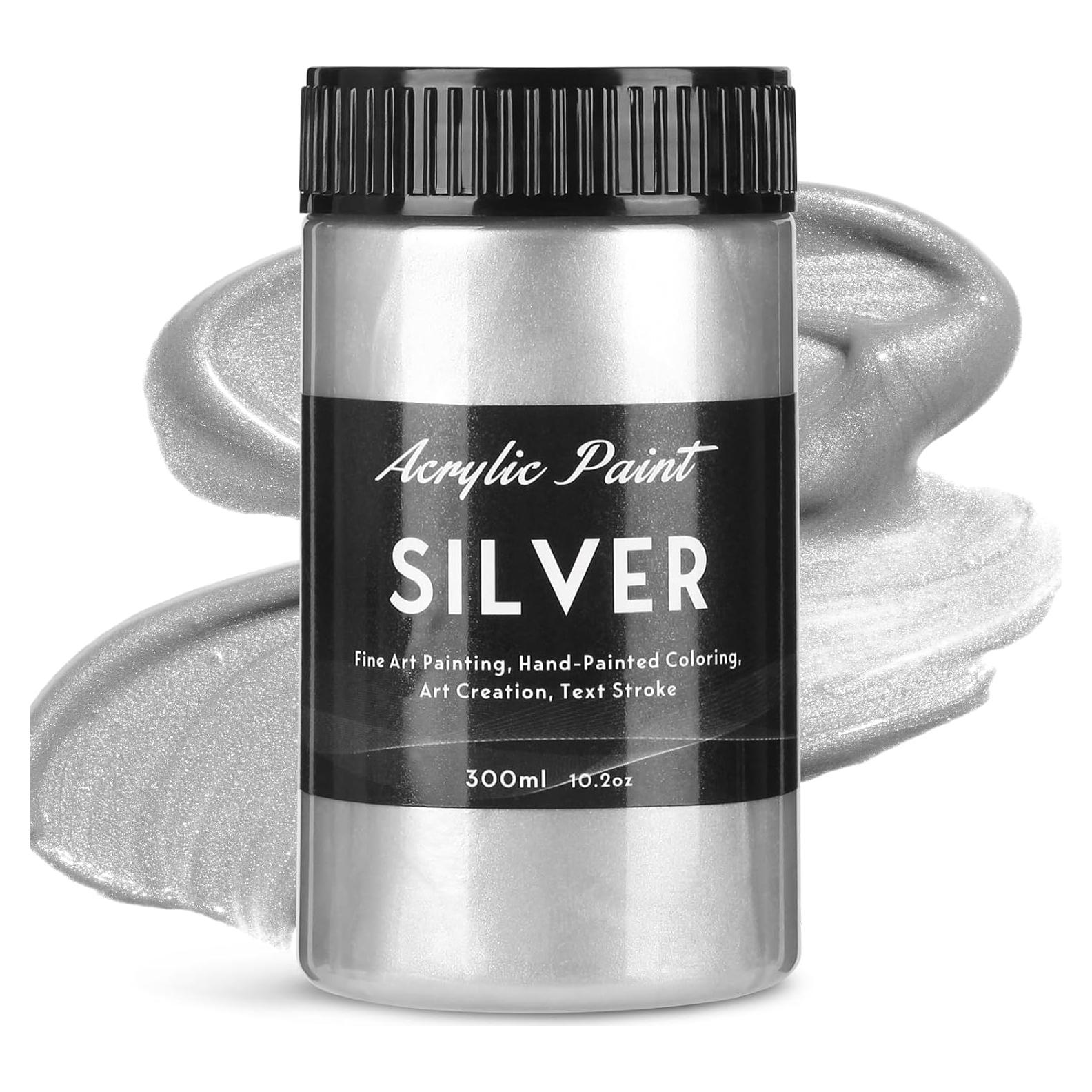 Pintura Acrílica Metálica Plateada Melispapa 300ml Impermeable