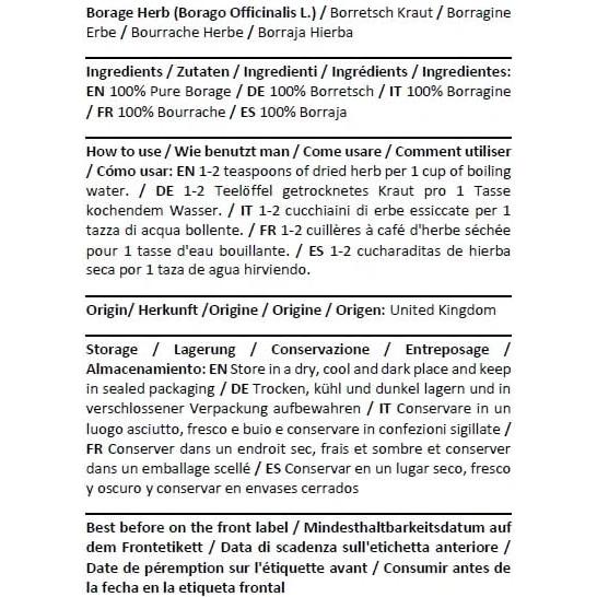 Té de Hierba de Borraja Health Embassy 50g - 100% Natural