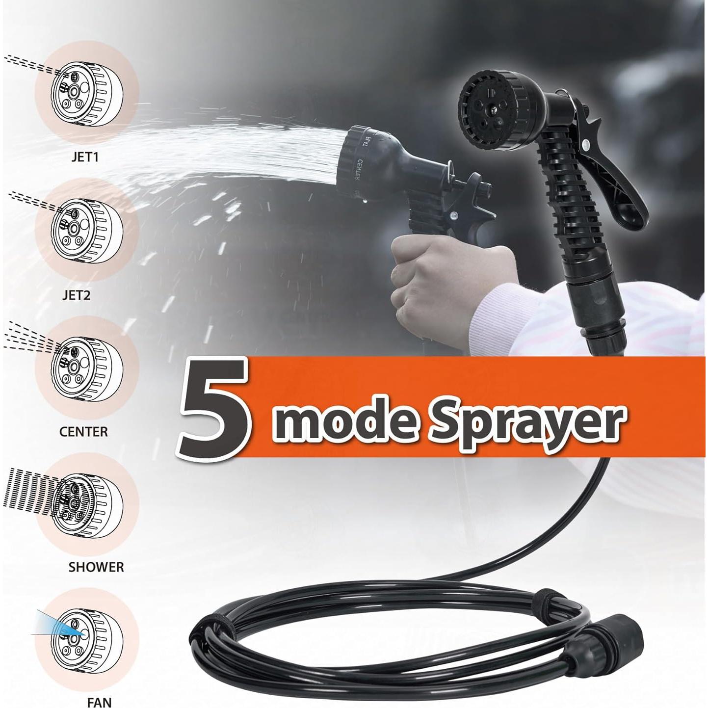 Ducha Portátil VOPCRIM 12V con 5 Modos de Rocío - Azul