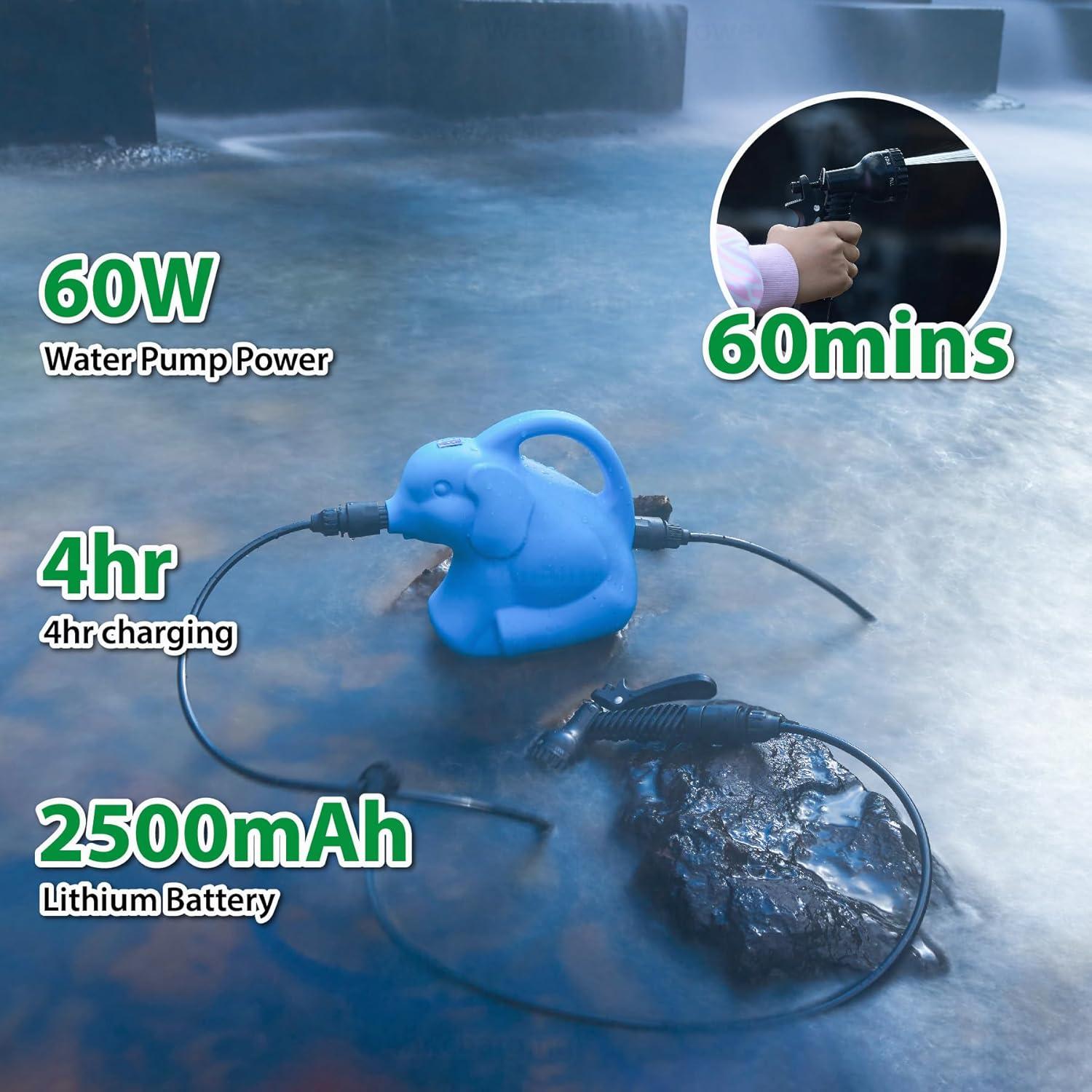 Ducha Portátil VOPCRIM 12V con 5 Modos de Rocío - Azul