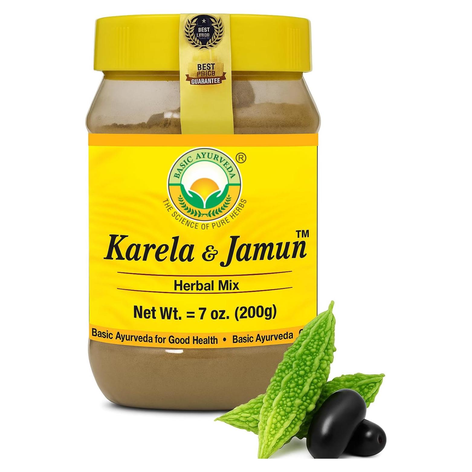 Mezcla en Polvo Karela & Jamun Basic Ayurveda 200g Sin Aditivos