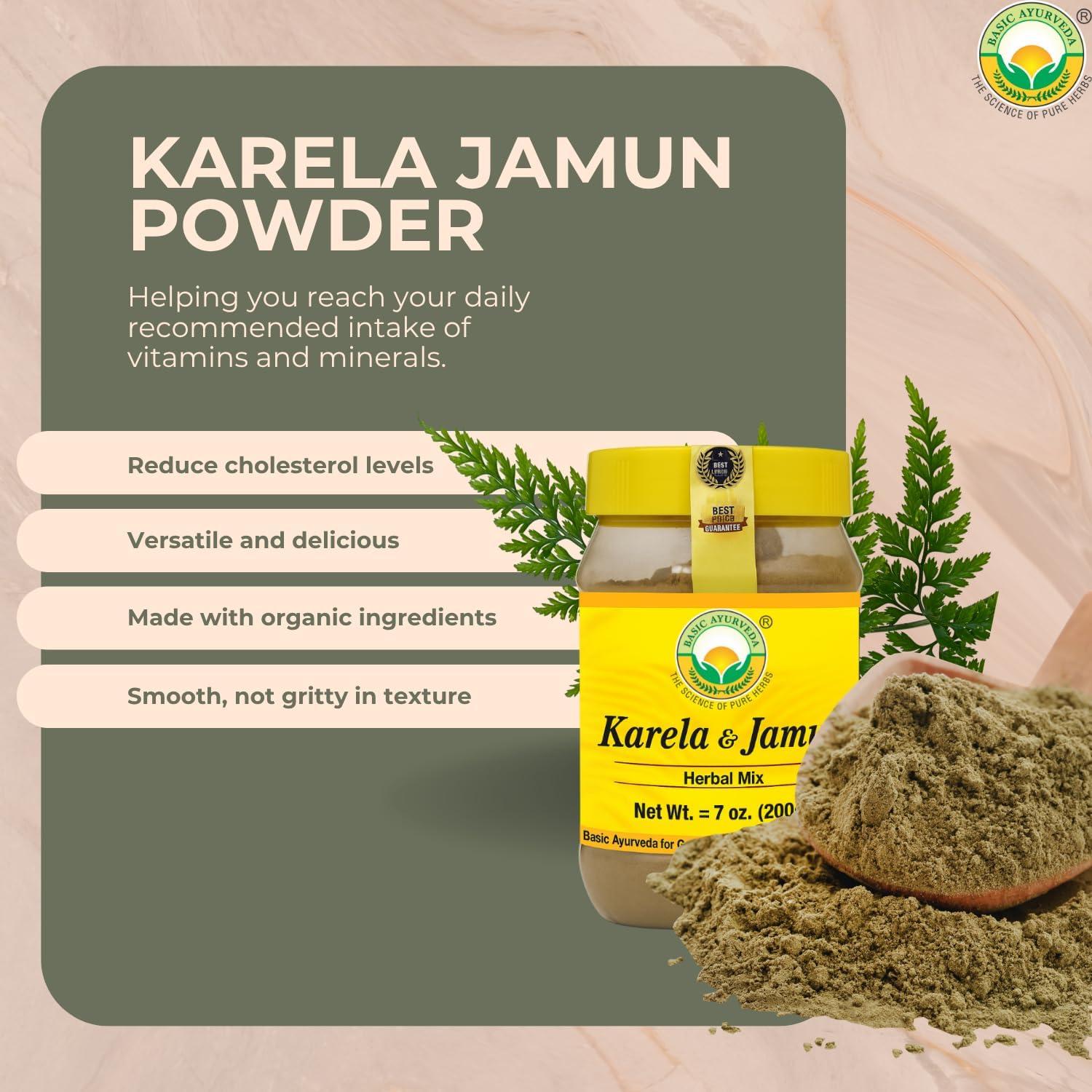 Mezcla en Polvo Karela & Jamun Basic Ayurveda 200g Sin Aditivos