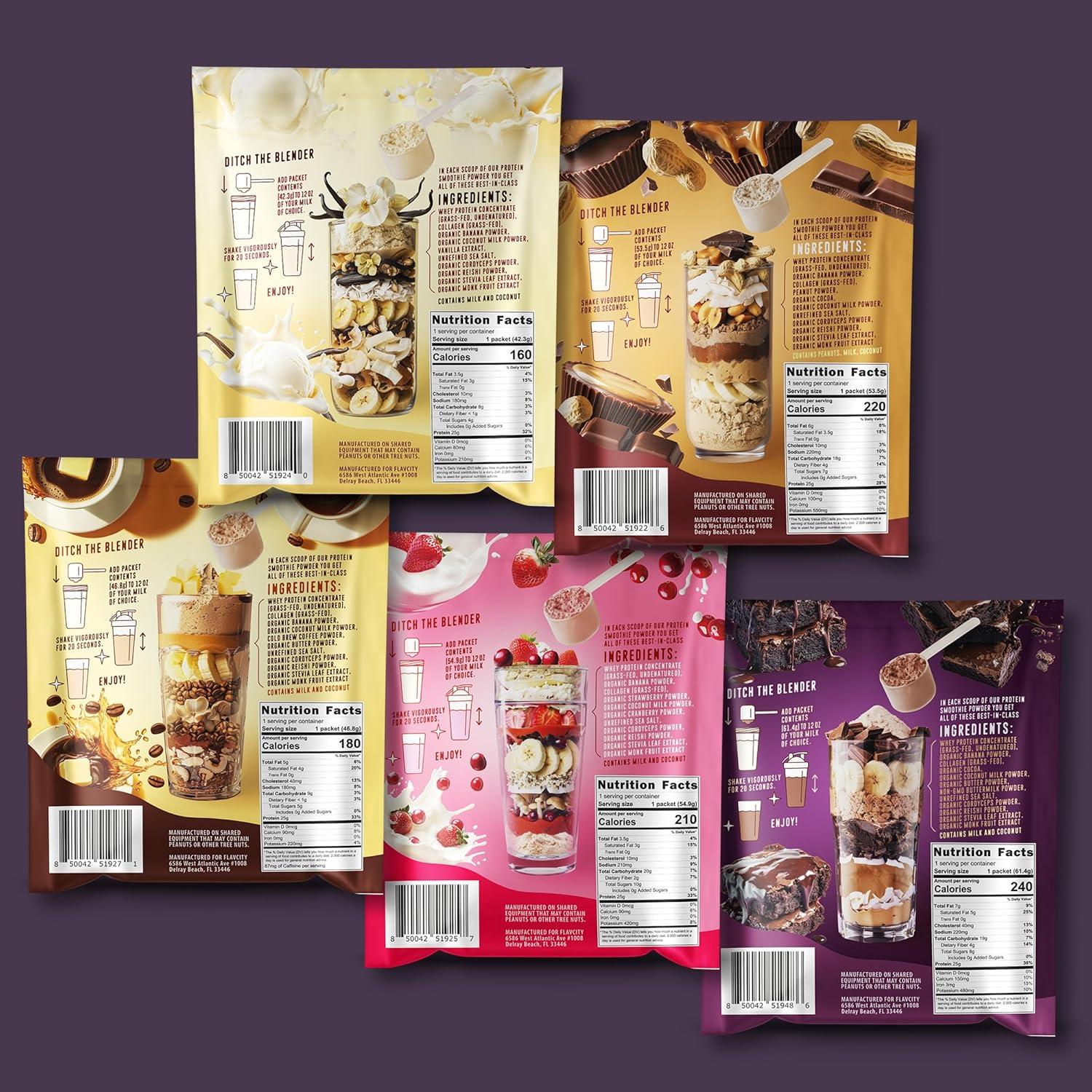 Proteína de Suero FlavCity - 25g Proteína y 10g Colágeno - 5 Porciones