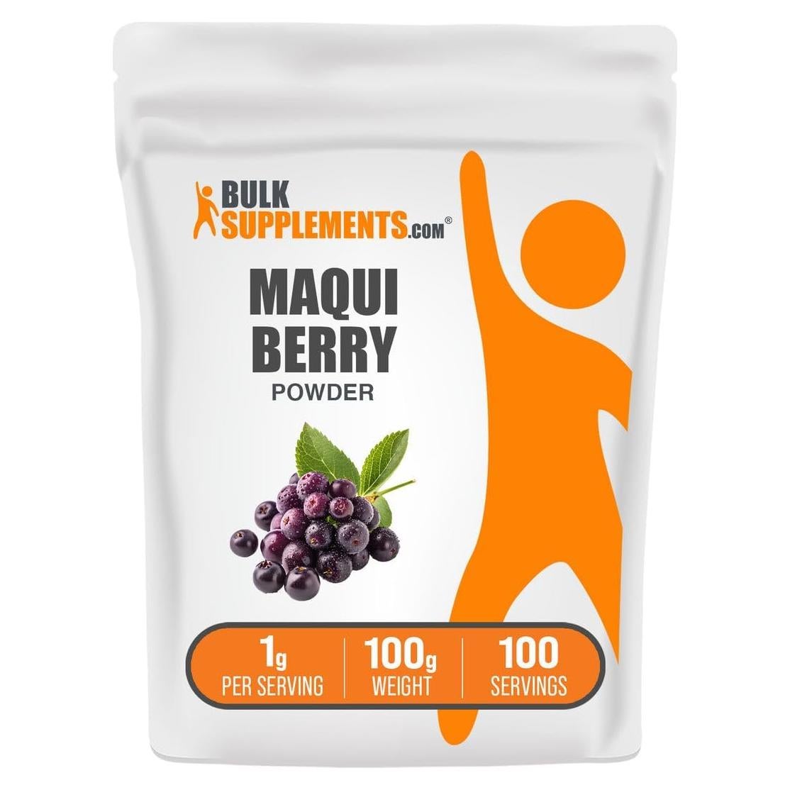 Polvo de Baya Maqui BulkSupplements 100g - Suplemento Herbal Sin Gluten