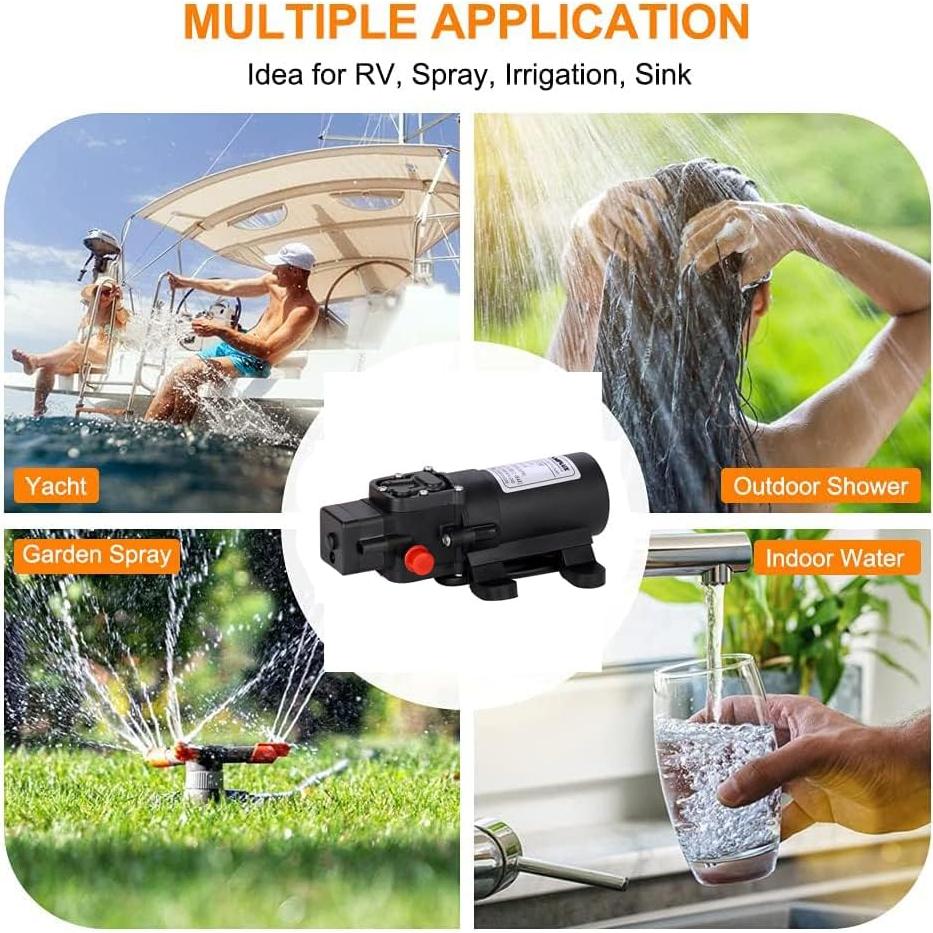 Bomba de Agua 12V Camplux JK-2202 Diafragma 1.2 GPM