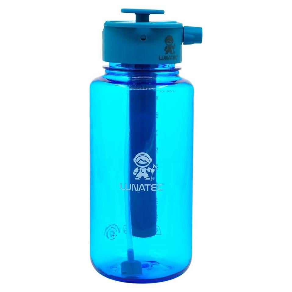 Botella de Agua Lunatec 1000ml con Spray 3-en-1 Azul