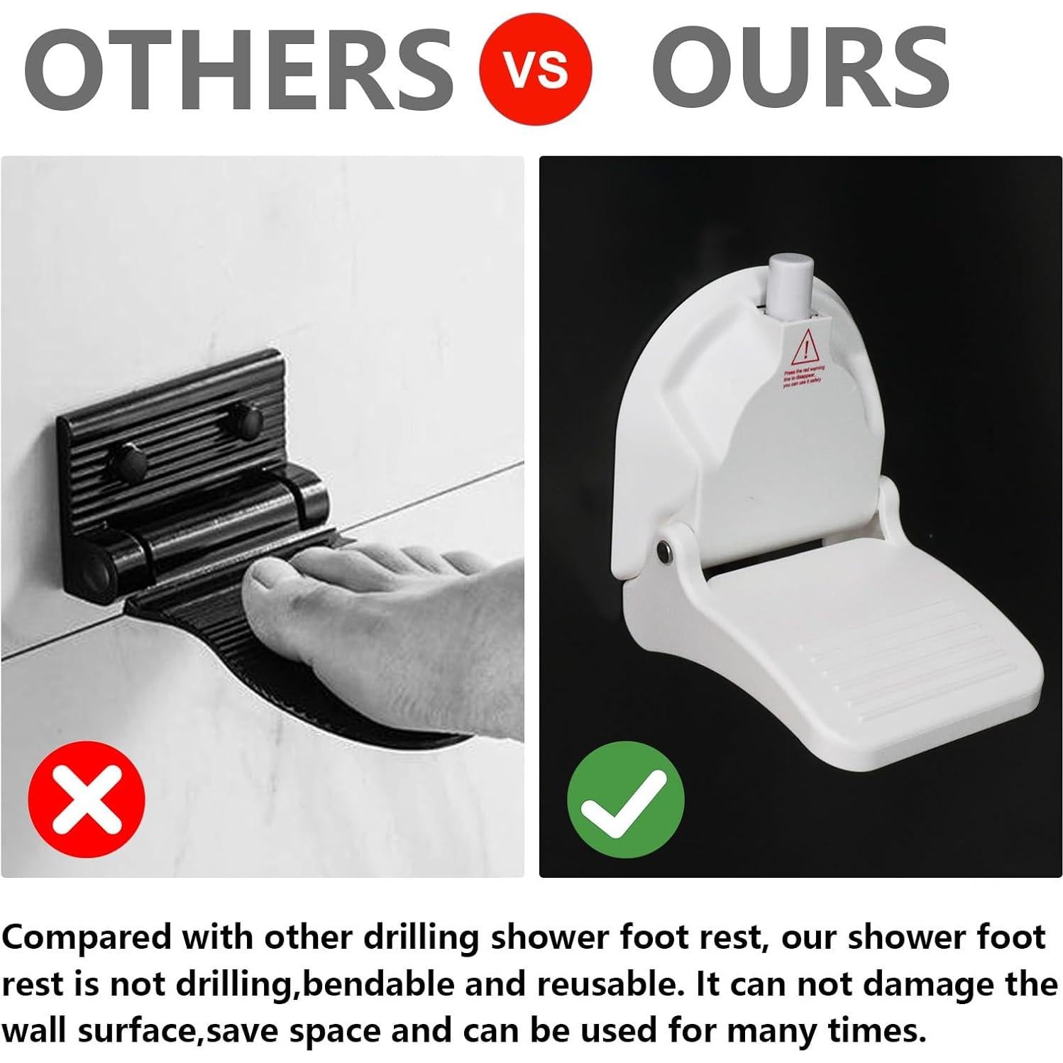 Reposapiés de Ducha Antideslizante FLAVOCAL Plegable 0.48kg