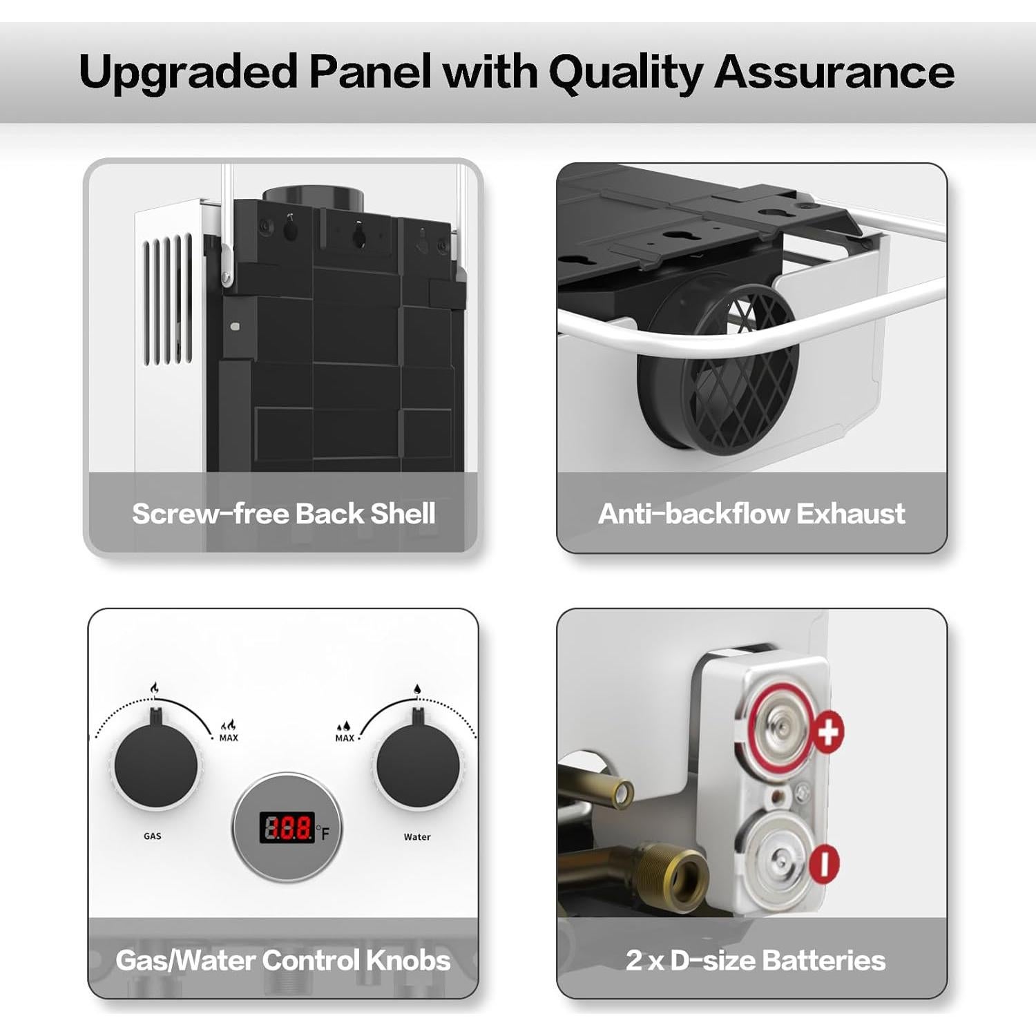 Calentador de Agua a Gas Propano OEVANT 6L Portátil Blanco