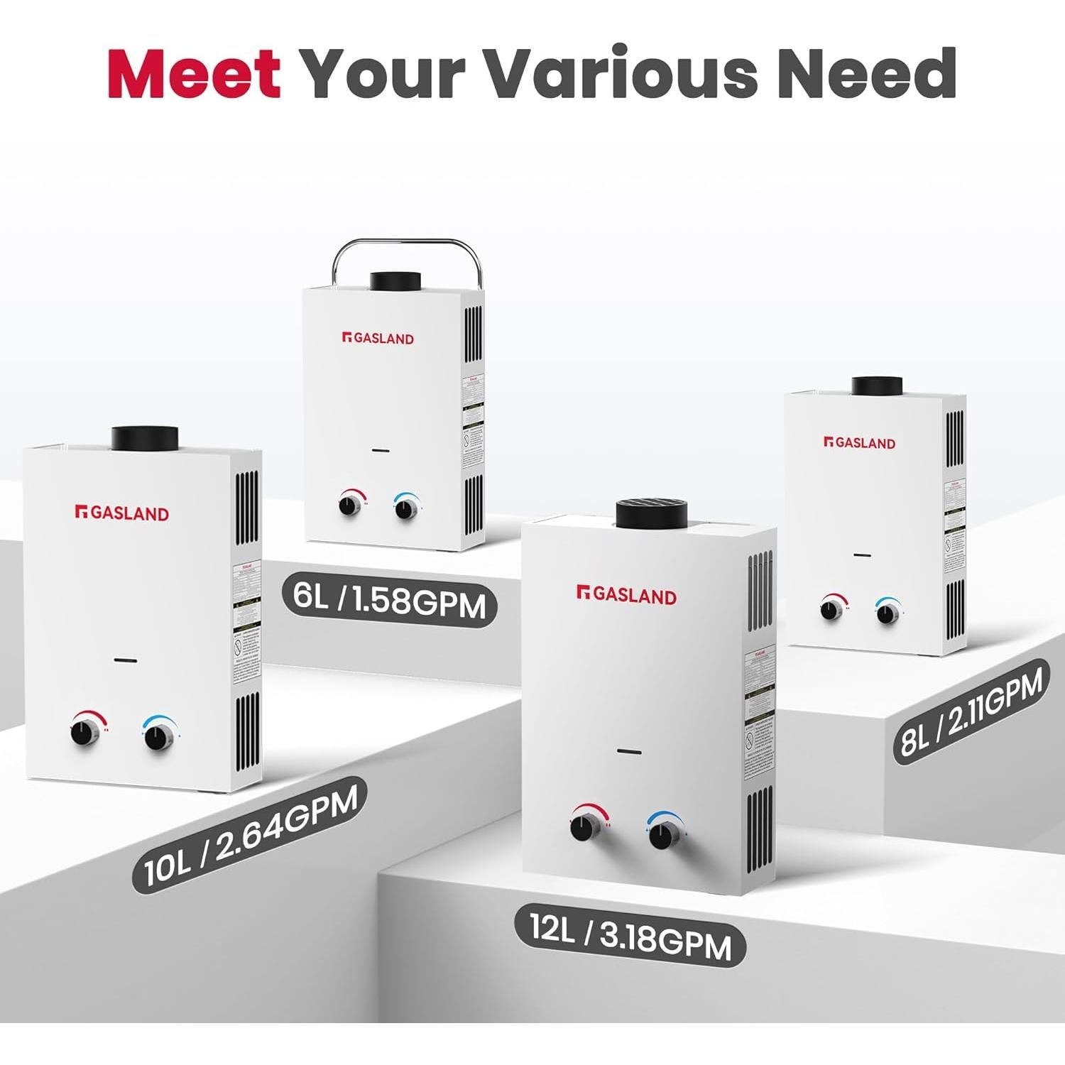 Calentador de Agua a Gas Portátil GASLAND BS158 6L 1.58GPM