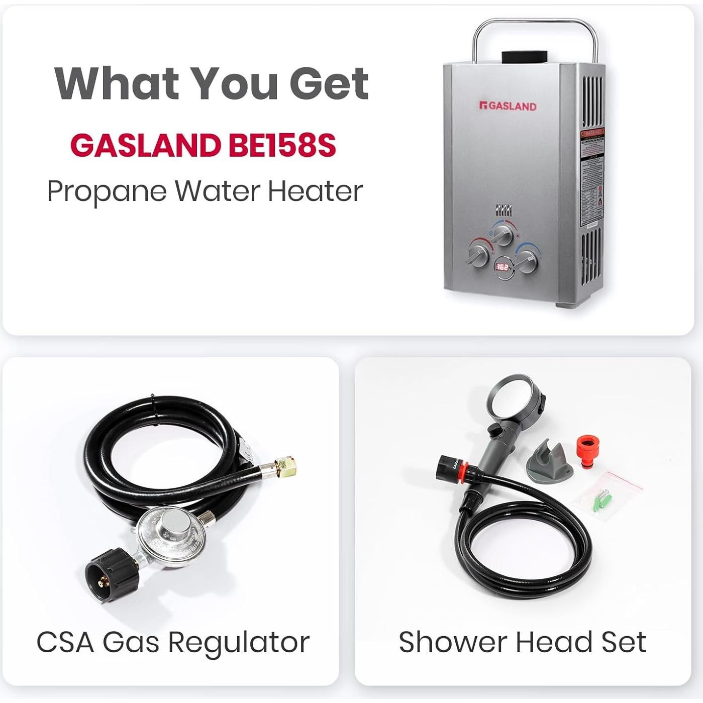 Calentador de Agua Sin Tanque GASLAND BE158S 6L 1.58 GPM Propano