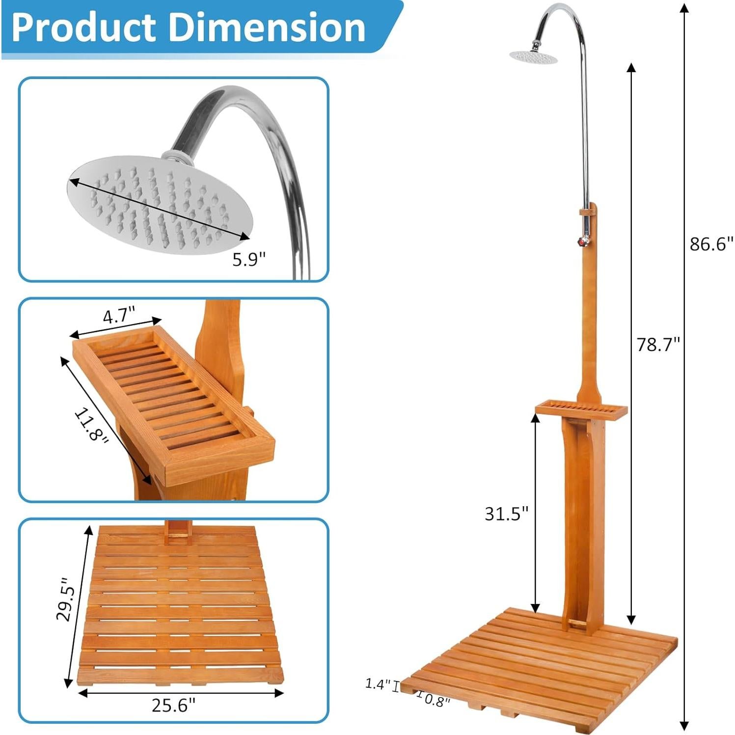 Kit de Ducha Portátil Senrob para Jardín 219.9x75x65cm