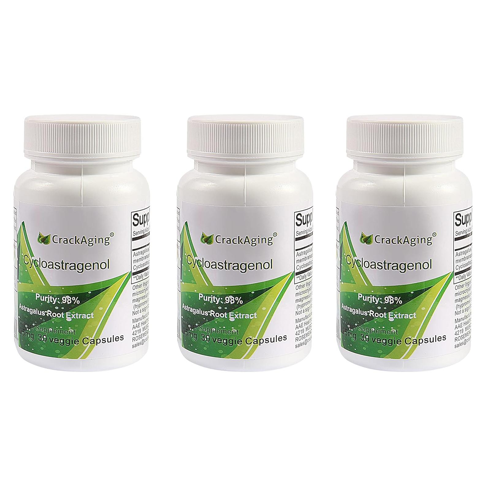 Suplemento Crackaging Cycloastragenol 98% 90 Cápsulas 25mg